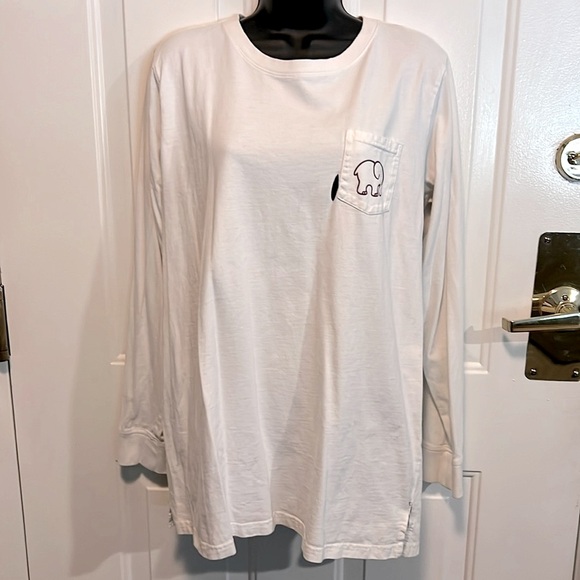 IVORY ELLA 🐘 WHITE 100% COTTON LONG SLEEVE ELEPHANT TSHIRT Women’s XXL - Picture 3 of 6